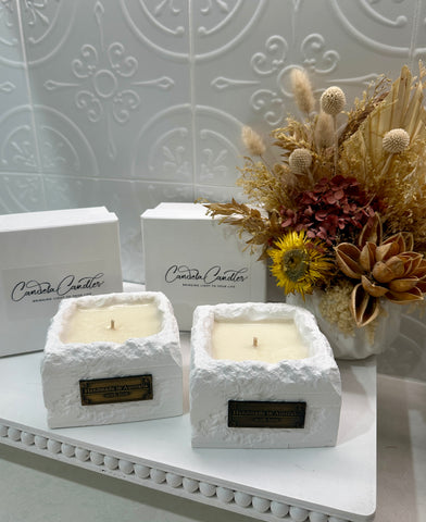 Eco friendly white earth candle Large