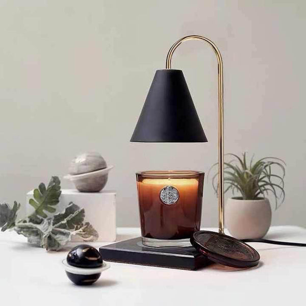 Candle Burner Modern Design Black and gold