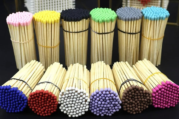 10cm coloured matches in bottle
