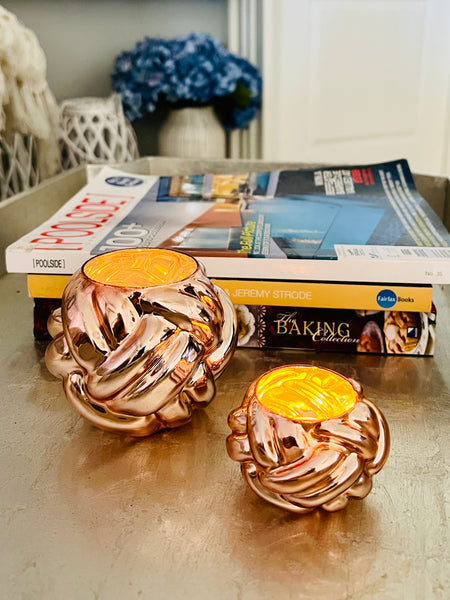 Rope candles set of 2 (Rose gold)