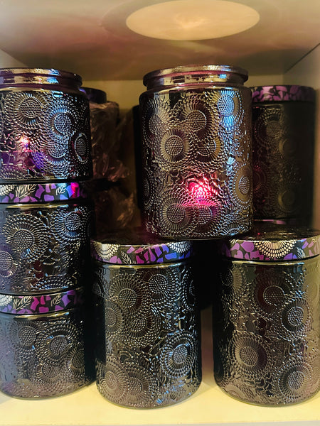 Embossed glass vintage coloured (Large)