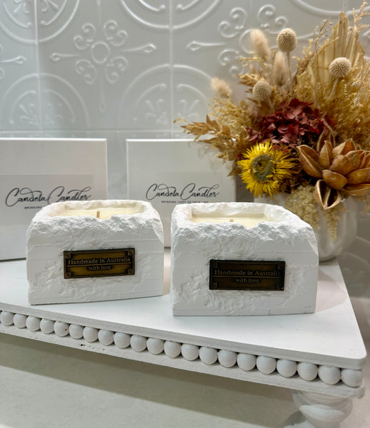 Eco friendly white earth candle Large