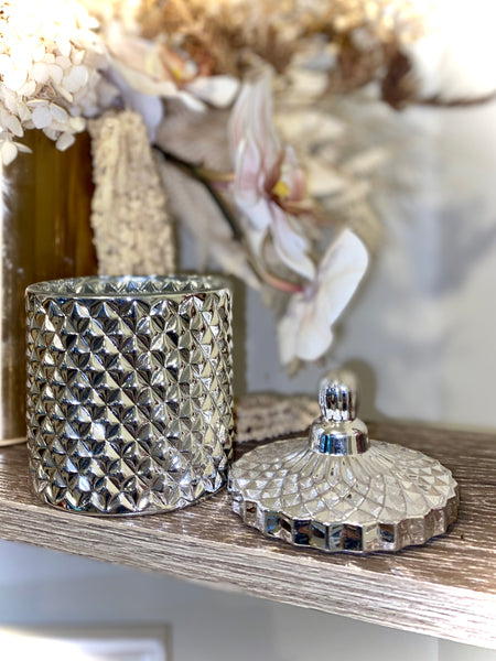 Silver Tear Drop Carousel Candle with Lid