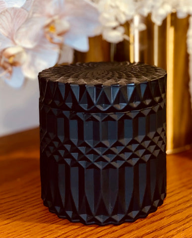 Black embossed candle Large