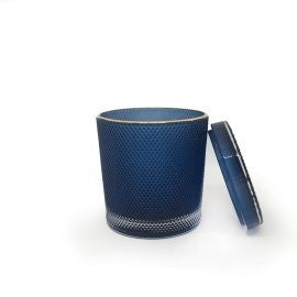 Blue & Gold Candle with Lid