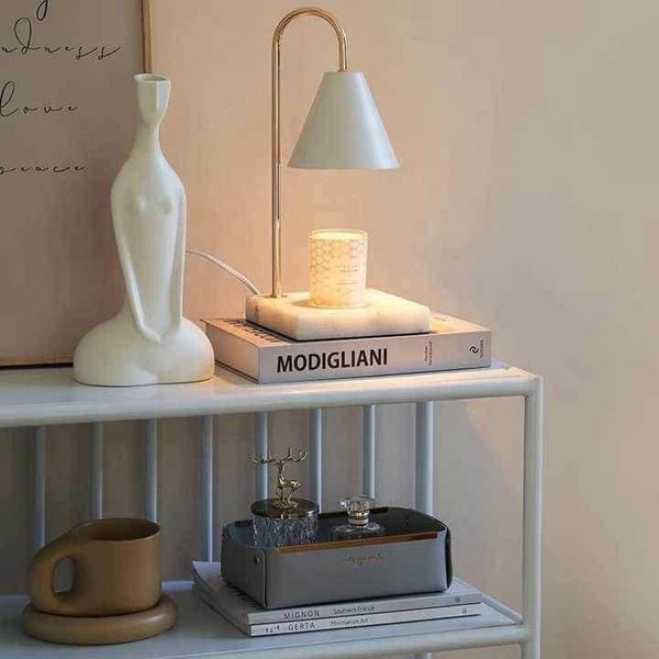 Candle Burner Modern Design White and gold