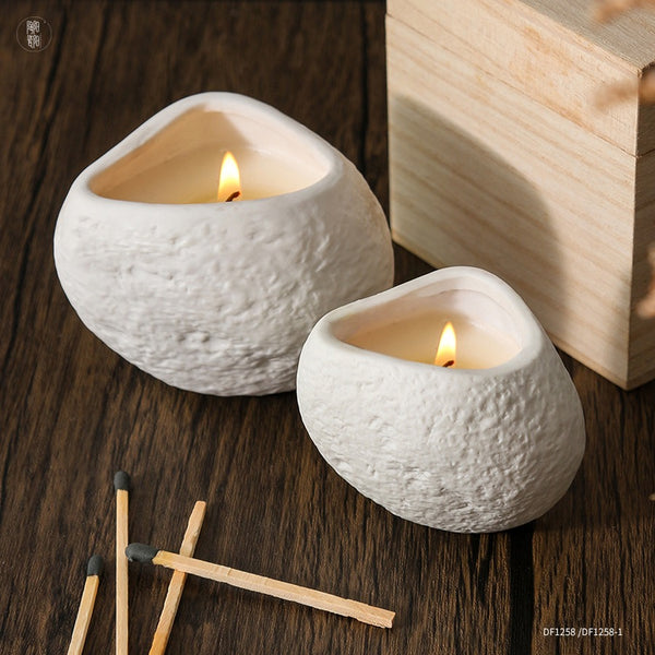 Natural white candles set of 2