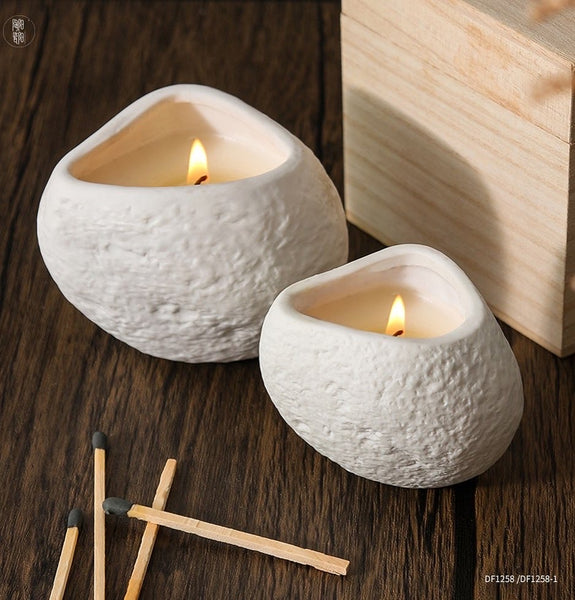 Natural white candles set of 2