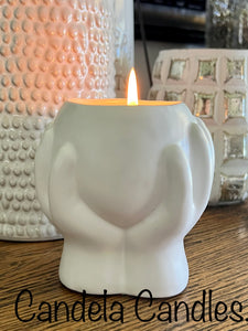 Artistic Hand Offering Candle fragrance free