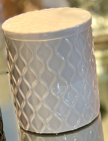 White embossed vessel