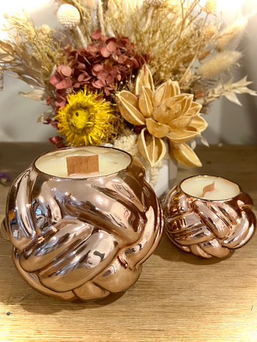 Rope candles set of 2 (Rose gold)