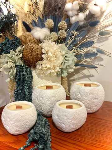 Natural white candles set of 2