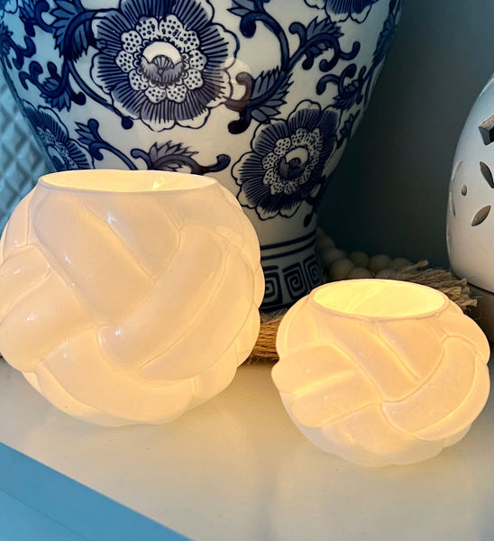 Rope candles set of 2 (gold)