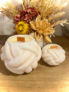 Rope candles set of 2 (white)