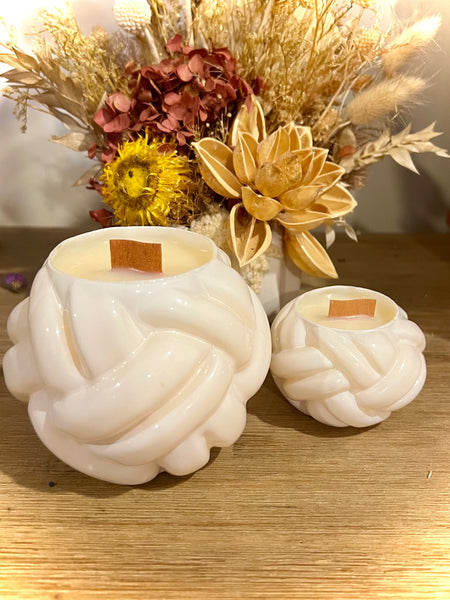 Rope candles set of 2 (white)
